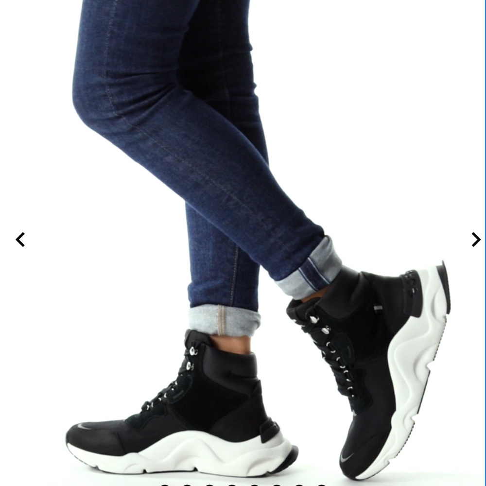 Sorel Black and White High-Top Sneakers